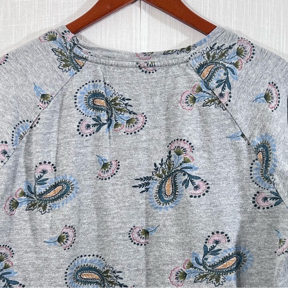 Loft Grey Crossover Paisley Sweatshirt Sweater Size L - Picture 8 of 11